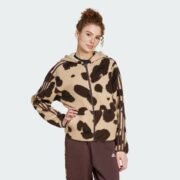 Зіп-худі Adidas Essentials 3-Stripes Animal Print High Pile Full-Zip Hoodie