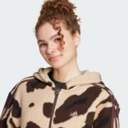 Зіп-худі Adidas Essentials 3-Stripes Animal Print High Pile Full-Zip Hoodie - Зображення 3